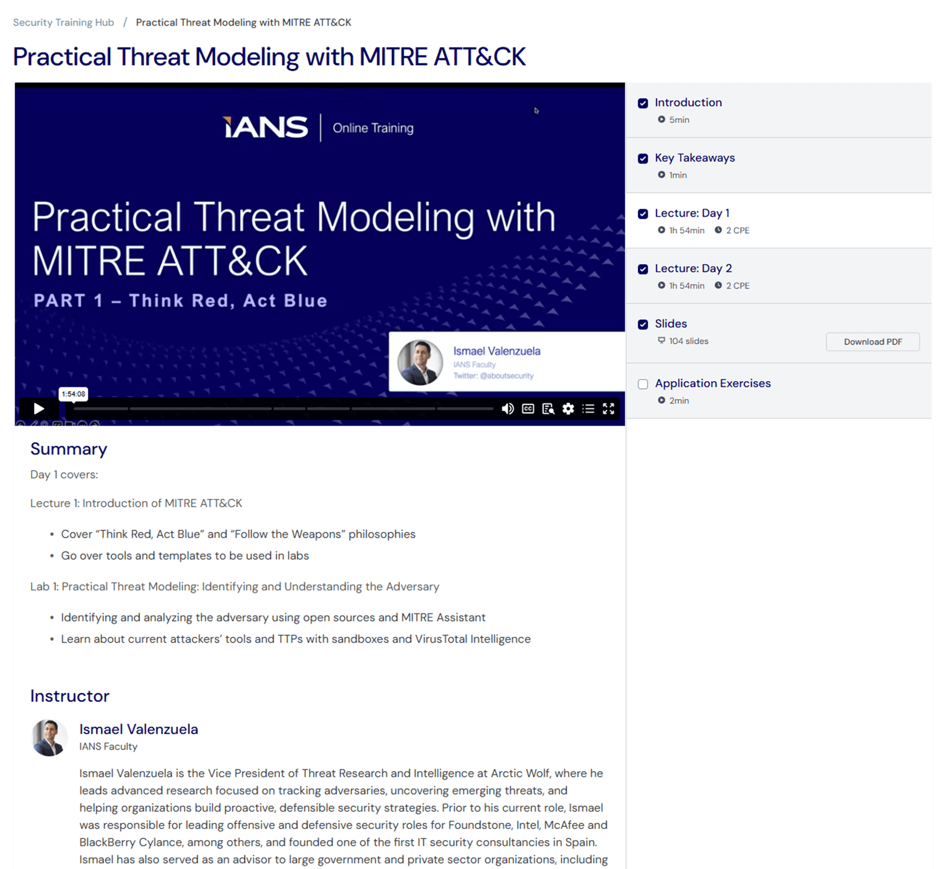 Security Training Hub home